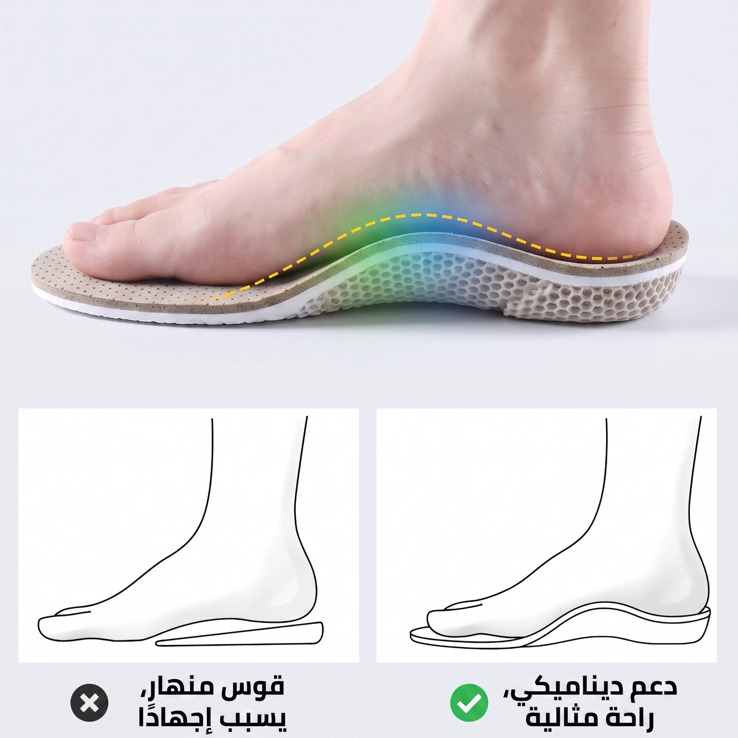 النعل الطبي الداخلي السري لزيادة الطول 📏