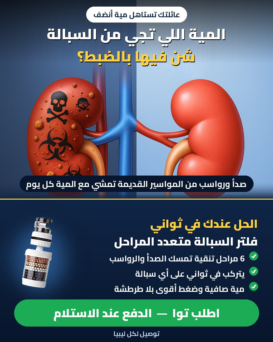 مية السبالة فيها صدأ ورواسب - فلتر 6 مراحل يمسكهم قبل ما يوصلوك